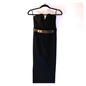 NWOT Black Plunge Bandeau Midi & Belt